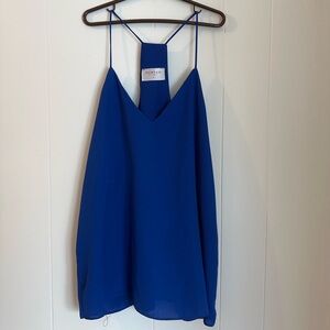 Blue strappy blouse